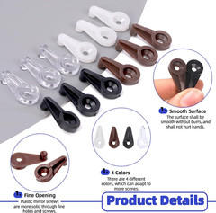 240Pcs 4 Colors 5mm Glass Retainer Clips with Screws Kit, Clear/White/Black/Brow