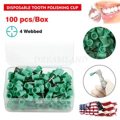 100 PCS Dental Prophy Polishing Cup Latch Type for Contra Angle Handpiece USA