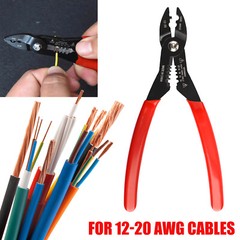 4 in 1 Wire Service Pliers Crimper Stripper Cutter Gripping for 12-20AWG Cable