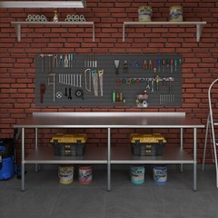 30 in. x 96 in. Stainless Steel Work Table with 1.5 in. Backsplash