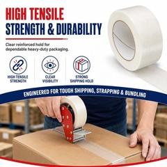 Industrial Grade Reinforced Filament Tape, 2″ x 60yds