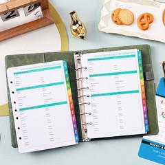 A5 Planner Refills 2026-2027 Weekly Monthly Inserts 7 Hole Jul26-Jun27 Tabs (