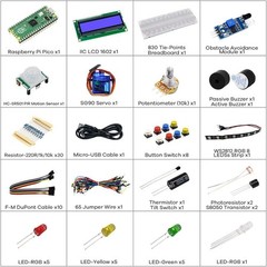 Basic Starter Kit for Raspberry Pi Pico, LCD1602, SG90 with Tutorial