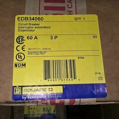 Square D EDB34060 Circuit Breaker 60A 3-Pole 480Y/277V AC, 1 Pack