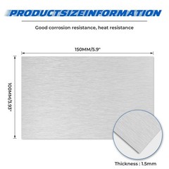 2 Pack 6061 T651 Aluminum Sheet 4″ X 6″, 14 Gauge (2Mm) Metal Plate with Protect