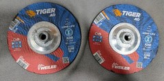 Lot of 2 New Weiler Tiger AO A24R Grinding Wheels – 7″ x 1/4″ x 7/8″ – 57125
