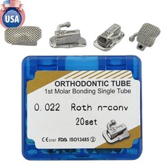 20 Sets Dental Orthodontic 1st Molar Roth 022 Buccal Tubes Bondable Mesh Base