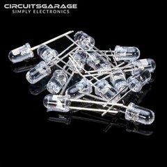 50 X 5mm Ultra Bright Water Clear White LED Light Emitting Diode Bulb – USA