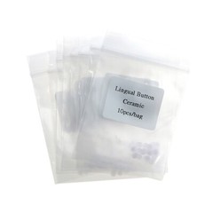US 100Pcs Ortho Lingual Buttons Dental Ceramic/Metal, Bondable, Round Mesh Base