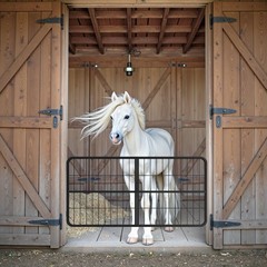 Horse Stall Gate 48″x 24″ Two Way Steel Livestock Gate & Door For Sheep Fencing