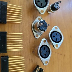 Vintage Electronics Connector Lot 3 Pin DIN RJ Modular Gold Headers 13 Pc