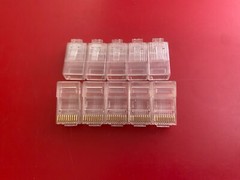 10x MP10P10C MODULAR PLUG CONNECTOR RJ45 Plug Shell 10Way 21x12x8mm Gold Contact