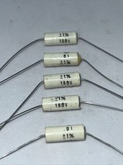.01uf 160V Axial Film Polystyrene Capacitor 160 Volts 10000pF New Lot of (5)