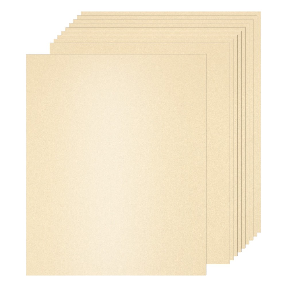 25 Pcs Shimmer Cardstock Paper, 8 x 11 Inch Light Beige Shimmer Paper Sheets