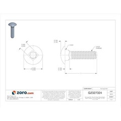 Carriage Bolt, Round Head, Square Neck, Steel, Grade 5, Chrome Plated, 1/4″-20,