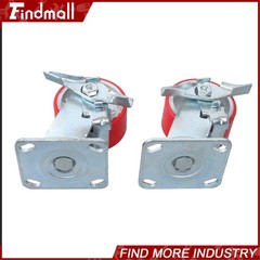 Findmall 4 Pack 4″ × 2″ Heavy Duty Rigid & Brake Swivel Caster Wheels 2800Lbs