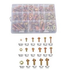 240 Pcs Flanged Bolts And Nuts Kit Grade 8.8 Metric M5 M6 M8 14 Sizes Bolts