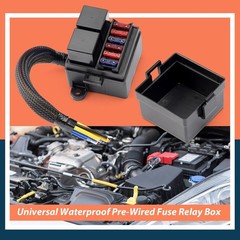 Pre-Wired Fuse Relay Box with 2 Relay Slots and 6 ATC/ATO Fuse Holder, 2 4Pin 80