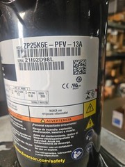 COPELAND ZP25K6E-PFV-130 25,000 BTU 230V 1PH 60HZ R-FOUR TEN A SCROLL A/C COMP