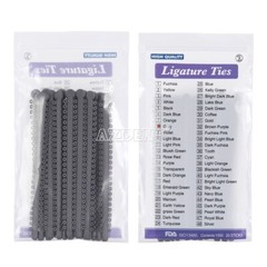 AZDENT Dental Orthodontic Ligature Ties Elastic Rubber Bands 1000 Ties/Bag