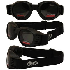 2 Paragon Motorcycle Goggles One Super Dark & One Yellow Tint Lens Black Frames