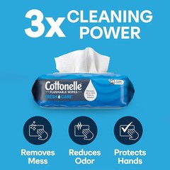 Cottonelle Flushable Wet Wipes 336-Count (8 Packs of 42) – Fresh Feel Adult Bath