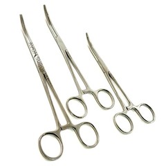 3 Pack – Curved Serrated Hemostat Forceps 6″ + 8″ + 10″ Stainless Steel