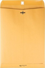 9×12 Clasp Envelopes with Gummed Flaps 28 lb Brown Kraft 100 per Box