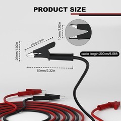 Corrosion-Resistant 14 AWG Leads with Alligator Clips – 19A Max Support