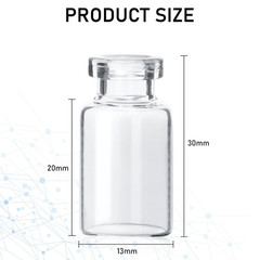 10 Pack 2Ml Sealed Sample Vials, Transparent Glass Vials with Self Healing Injec