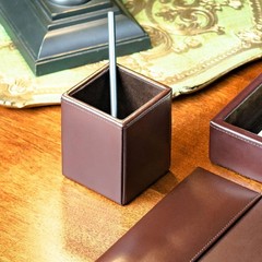 Dacasso Dark Brown Bonded Leather Pencil Cup 3.00 X X 4.00