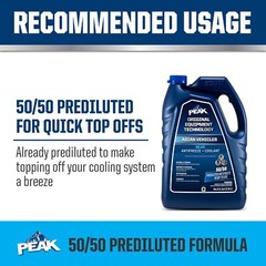 1 Gallon Engine Antifreeze Coolant for Asian Vehicles PEAK Long Life Formula