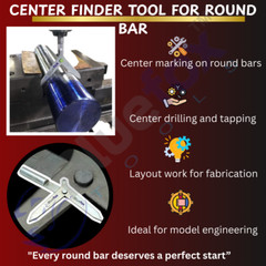 CENTER FINDER TOOL FOR ROUND BAR WORK PIECE 3/8″ DRILLING MILLING MACHINE
