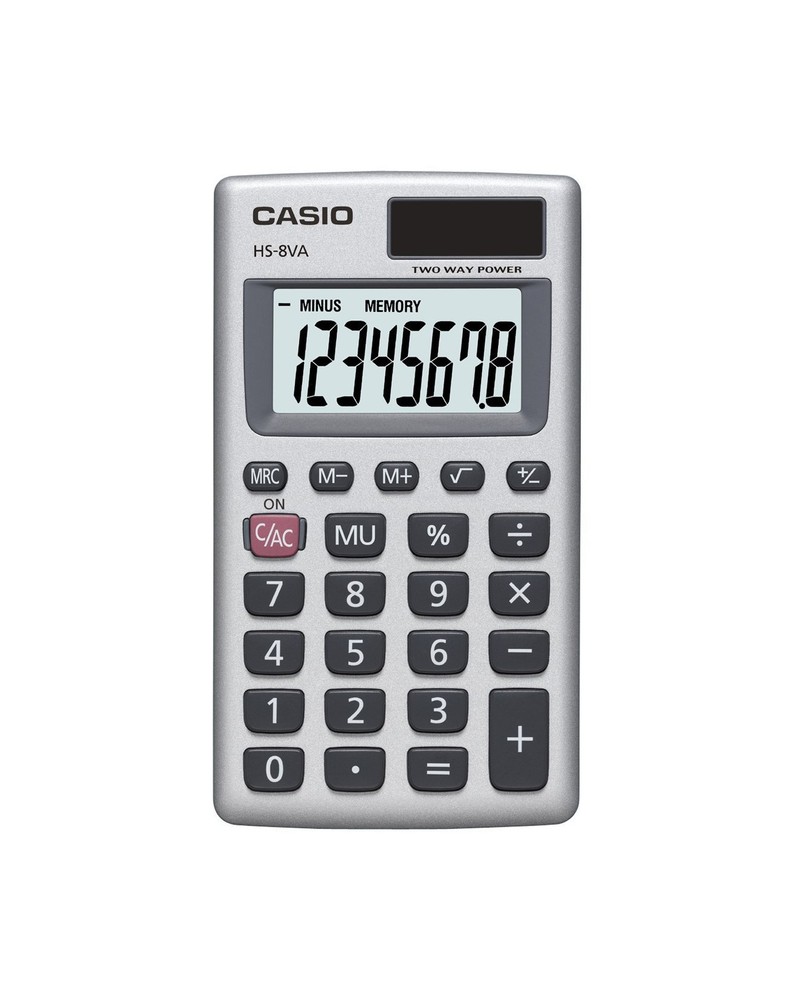 Casio HS-8VA Solar Powered Standard Function Calculator