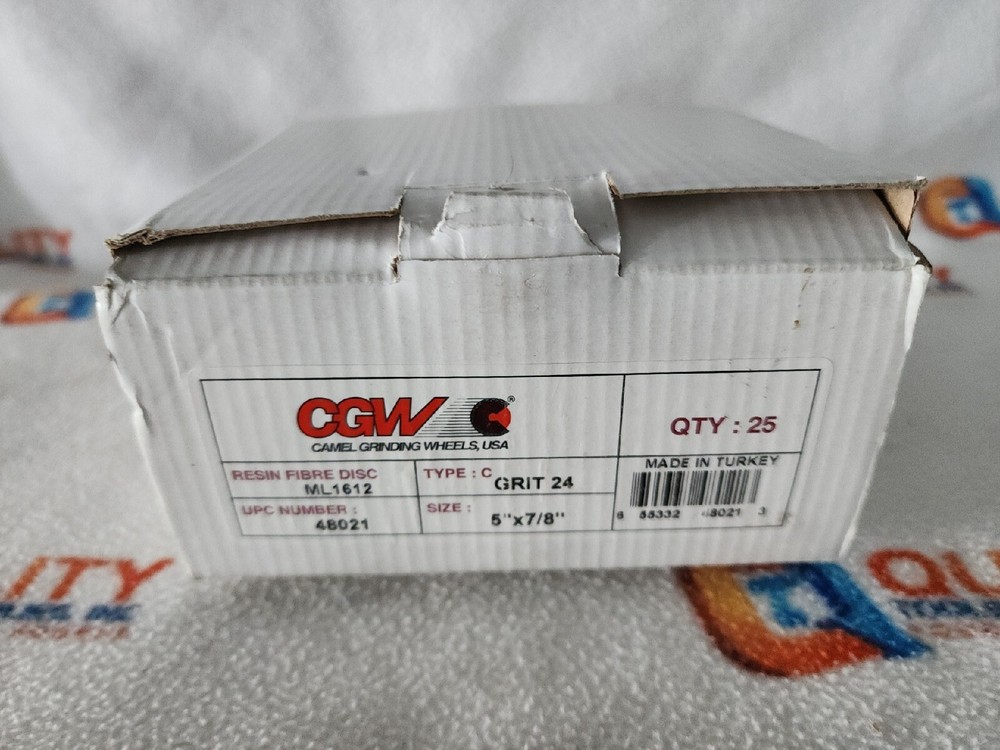 CGW Abrasives 48021 5″x7/8″ Aluminum Oxide Resin Fibre Discs, 24 Grit, 25-Pack