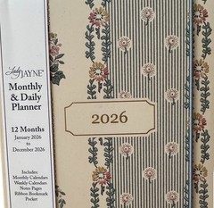 Lady Jayne Monthly & Weekly Planner 12 Months Jan-Dec 2026 Monthly, Weekly 8×6”