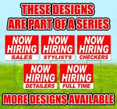 NOW HIRING SERVERS 18×24 Yard Sign WITH STAKE Corrugated Bandit USA EMPLOY