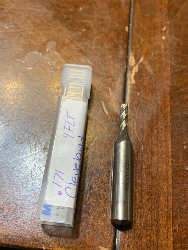 Cleveland .171” Diameter 4FLT .500LOC .375 Shank HS End Mill (D24)