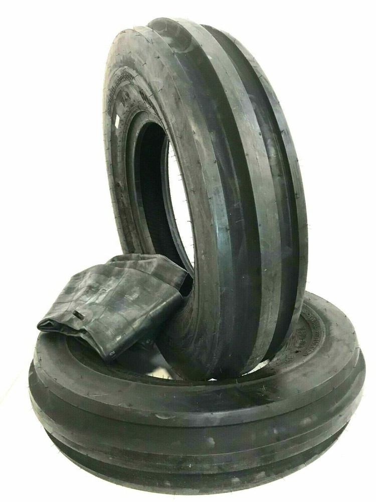 TWO New 5.50-16 Tri-Rib 3 Rib Front Tractor Tires & Tubes Heavy Duty 5.50×16