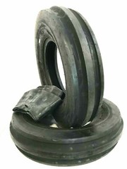 TWO New 5.50-16 Tri-Rib 3 Rib Front Tractor Tires & Tubes Heavy Duty 5.50×16