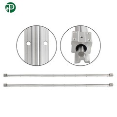 For DIY 2Pcs SBR12-1500mm Linear Shaft Rail,4× SBR12UU Square Type Bearings