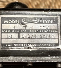 Vintage Revco Zero-Max Variable Speed Drive Torque Converter Model 14 Gearbox 4A