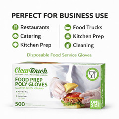 Clear Food Service Poly Gloves Disposable Plastic Kitchen Restaurant 500-2000