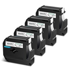 4PK M-K231 MK-231 For Brother P-Touch Label Tape 12mm Black on White PT-65 PT-85