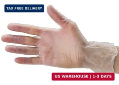CARE PLUS Latex-Free Vinyl Gloves Clear Small Size 100 Count | Heavy Duty, Non-S