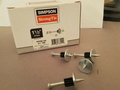 2 Boxes of 100 Washered SIMPSON STRONGTIE 1-1/2″Powder Actuated Pns PDPAW-150