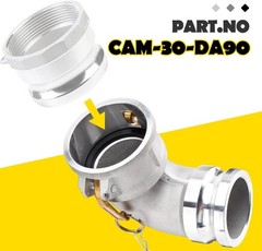 DA3030 Type DA Cam and Groove Hose Fitting, 90 Degree Elbow, 3″ Female Camloc…