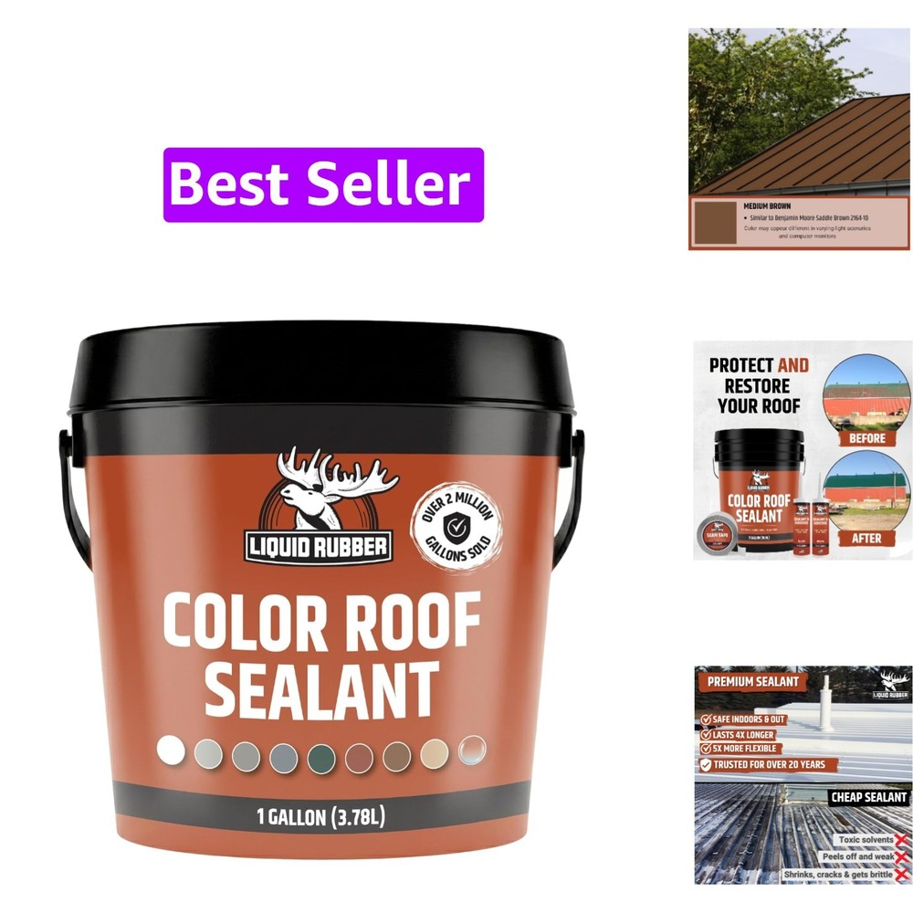 Color Roof Sealant – Flat & Metal, Medium Brown, 1 Gallon | Elastomeric Roof …