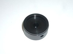 CED P-K313 ALUMINUM KNURLED 1-1/4″ ROUND RADIO DIAL KNOB BLACK 1/4″ SHAFT 1PC