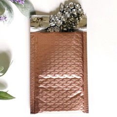(50) Rose Gold Metallic Bubble Mailers 4.25×8 Padded Envelopes Boutique Designer